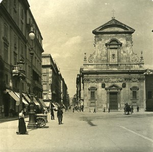 Italy Roma Via del Tritone Church S Maria Old NPG Stereo Photo 1900