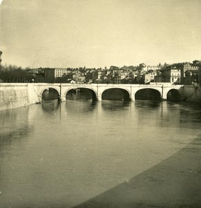 Italy Roma Bridge Cavour Old NPG Stereo Photo 1900