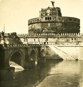 Italy Roma Castle San Angelo Old NPG Stereo Photo 1900