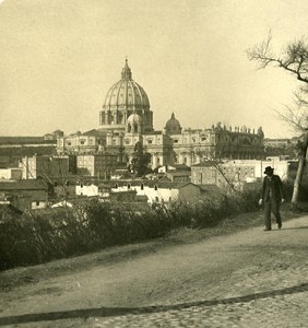 Italy Roma Panorama St Peter Old NPG Stereo Photo 1900