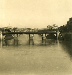 Italy Roma Bridge Sisto Old NPG Stereo Photo 1900