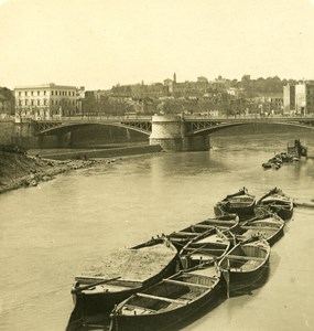 Italy Roma Bridge Garibaldi Old NPG Stereo Photo 1900