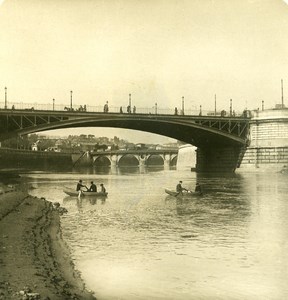 Italy Roma Bridge Garibaldi Old NPG Stereo Photo 1900