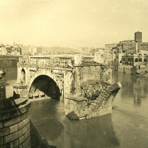 Italy Roma Ruins of Bridge Emilio Old NPG Stereo Photo 1900