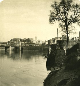 Italy Roma Bridge Palatino & Tiber Old NPG Stereo Photo 1900