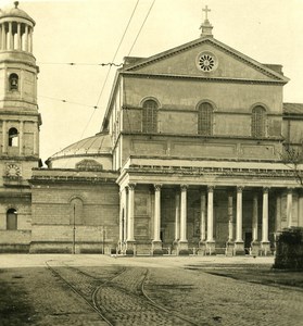 Italy Roma Saint Paul Church Facade Old NPG Stereo Photo 1900