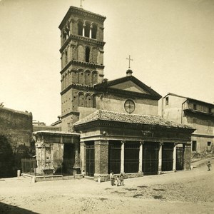 Italy Roma S Gorgio in Velabro Church Old NPG Stereo Photo 1900