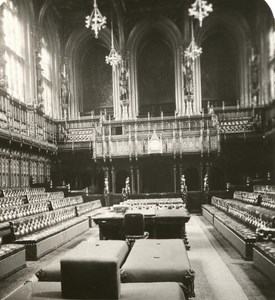 United Kingdom London Houses of Parliament Place Old Rotary Stereo Photo 1900