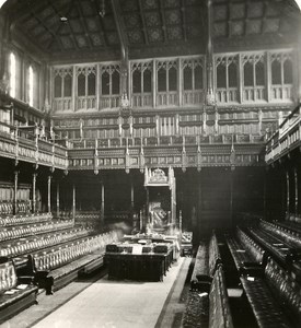 United Kingdom London Houses of Parliament Place Old Rotary Stereo Photo 1900