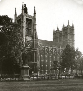 United Kingdom London Westminster Abbey Detail Old Rotary Stereo Photo 1900