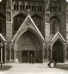 United Kingdom London Westminster Abbey Detail Old Rotary Stereo Photo 1900