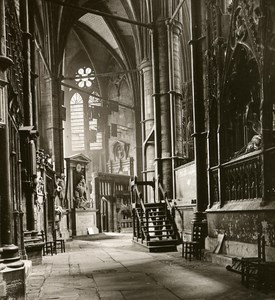 United Kingdom London Westminster Abbey Detail Old Rotary Stereo Photo 1900