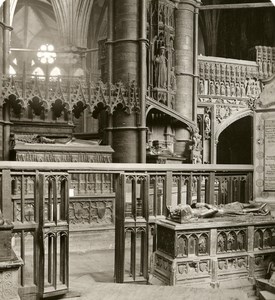 United Kingdom London Westminster Abbey Detail Old Rotary Stereo Photo 1900