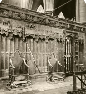 United Kingdom London Westminster Abbey Detail Old Rotary Stereo Photo 1900