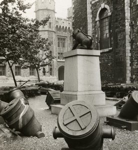 United Kingdom London Tower of London Mortars Old Rotary Stereo Photo 1900