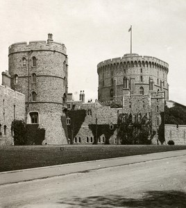 United Kingdom Windsor Castle Panorama Old Rotary Stereo Photo 1900