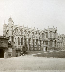 United Kingdom Windsor Castle Panorama Old Rotary Stereo Photo 1900