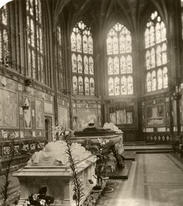 United Kingdom Windsor Castle Memorial Old Rotary Stereo Photo 1900