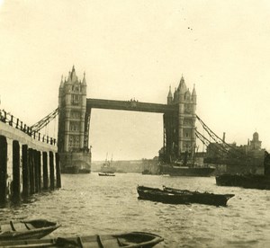United Kingdom London Tower Bridge Old NPG Stereo Photo 1900
