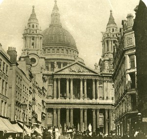 United Kingdom London St Paul Cathedral Old NPG Stereo Photo 1900
