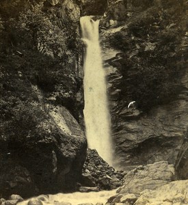 France Alps Savoy Dard Falls Old Stereo Photo Adolphe Braun 1865