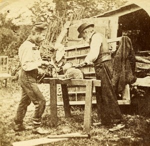 USA The Grinder Old Popular Series Stereo Photo 1870