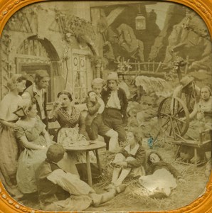 France Paris The Fortune Teller Card old Stereo Tissue Photo 1865