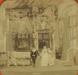 France Theatrical News Hennetier Hamlet old Stereo Tissue Photo Marinier 1865