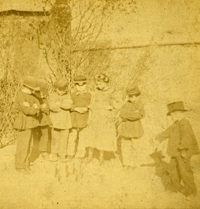 France Paris Children in the Garden Skittles old Stereo Photo 1865