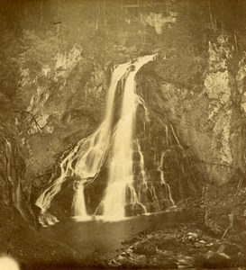 Austria Danube Golling Waterfall old Stereo Photo 1890