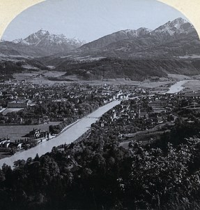 Austro-Hungarian Empire Tirol Innsbruck Panorama old Stereo Photo Gratl 1890