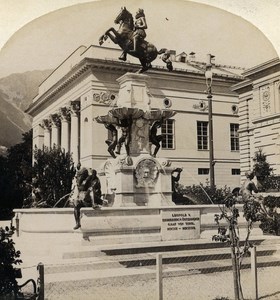 Austria Tirol Innsbruck Leopoldsbrunnen old Stereo Photo Gratl 1890
