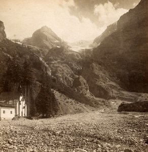 Italy Stelvio Trafoi Chapel old Stereo Photo Wurthle & Sohn 1890