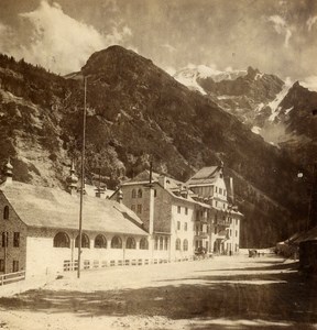 Italy Stelvio Trafoi Hotel old Stereo Photo Wurthle & Sohn 1890