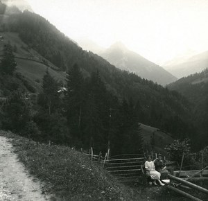 Switzerland Lake Thun Kienthal Road old Possemiers Stereo Photo 1920