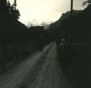 Switzerland Lake Thun Kienthal Road old Possemiers Stereo Photo 1920