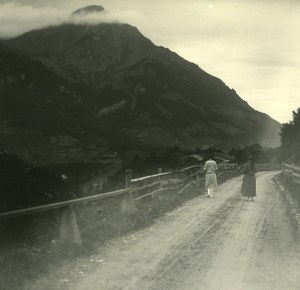 Switzerland Lake Thun Kienthal old Possemiers Stereo Photo 1920