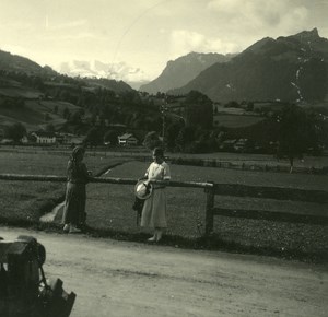 Switzerland Lake Thun Reichenbach old Possemiers Stereo Photo 1920