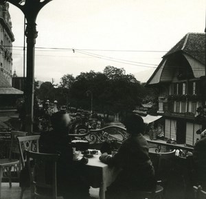 Switzerland Lake Thun Interlaken old Possemiers Stereo Photo 1920