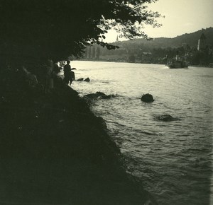 Switzerland Lake Thun Spiez old Possemiers Stereo Photo 1920