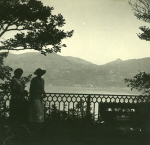 Switzerland Lake Thun Spiez old Possemiers Stereo Photo 1920