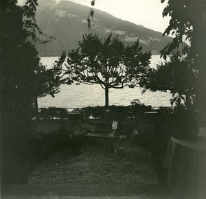 Switzerland Lake Thun Spiez old Possemiers Stereo Photo 1920