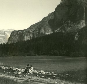 France Haute Savoie Sixt Fer a Cheval old Possemiers Stereo Photo 1920