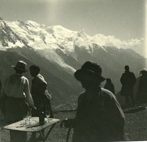 France Haute Savoie Chamonix Mont Blanc old Possemiers Stereo Photo 1920