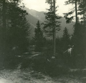 France Haute Savoie Chamonix Mont Blanc old Possemiers Stereo Photo 1920