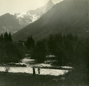 France Haute Savoie Chamonix Mont Blanc old Possemiers Stereo Photo 1920