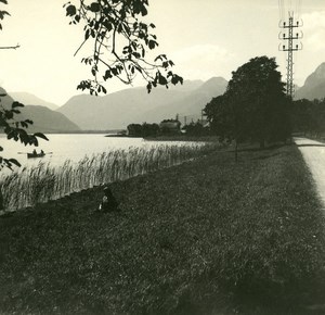 France Haute Savoie Lake Annecy old Possemiers Stereo Photo 1920