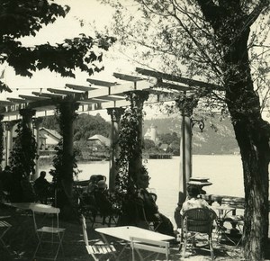 France Haute Savoie Lake Annecy Duingt old Possemiers Stereo Photo 1920