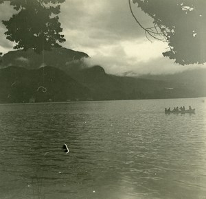 France Haute Savoie Lake Annecy Talloires old Possemiers Stereo Photo 1920