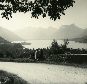 France Haute Savoie Lake Annecy Talloires old Possemiers Stereo Photo 1920